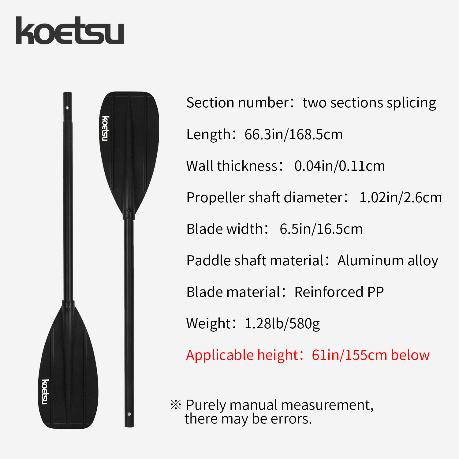 KOETSU Aluminum Alloy Double-H - Fishing Kayak Paddle recension och pris