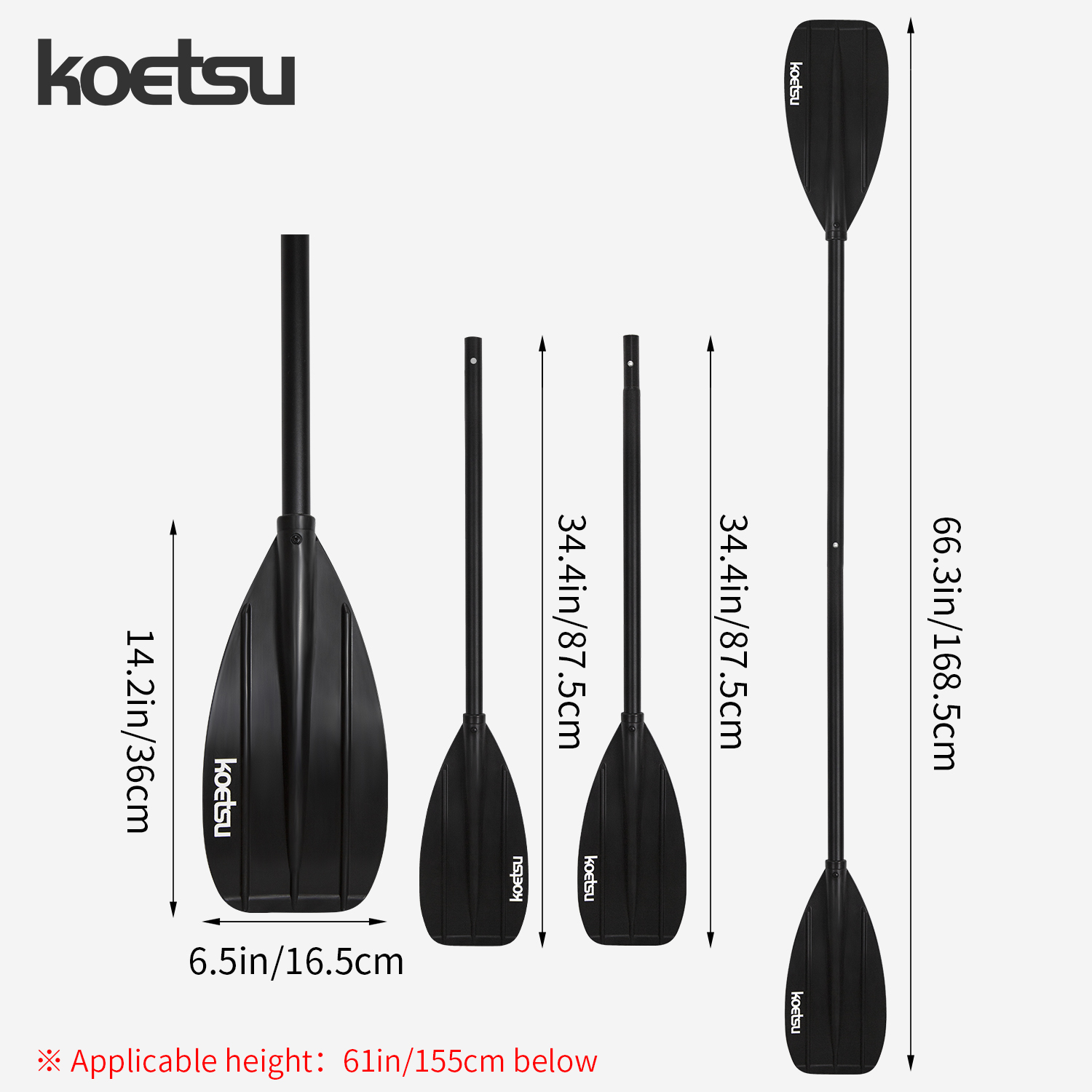 KOETSU Aluminum Alloy Double-H - Fishing Kayak Paddle recension och pris